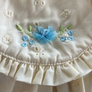 Vintage Yellow Eyelet Baby Dress and Hat